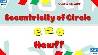 Eccentricity of Circle is Zero A simple explanation using Analytic Geometry [upl. by Acinoev]