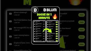 Blum All Video Code Solved 🔥 in Just 1 Minute🤑 blum cryptokhans Cryptokhans [upl. by Adnamaa]