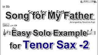 Song for My Father By Horace Silver  Easy Solo Example for Tenor Sax Take2 [upl. by Sterne]