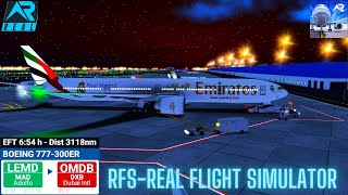 RFS–Real Flight Simulator– Madrid–To–Dubai –Full Flight–B777300ER–Emirates–Full HD–Real Route [upl. by Adnaugal]