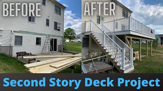 How We Built Second Story Deck  Agawam MA  CAN Roof Construction [upl. by O'Conner941]