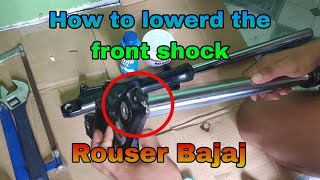 how to lowerd kawasaki bajaj rouser 135125 front shock [upl. by Felicle368]