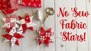 EASY No Sew Fabric Stars Handmade Scandinavian Ornaments [upl. by Leirol272]