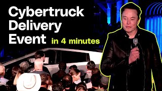 Tesla Cybertruck delivery event in 4 minutes [upl. by Annaitsirk]