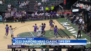 Tip off for the 2023 Hawaii Airlines Diamond Head Classic begins [upl. by Aernda669]