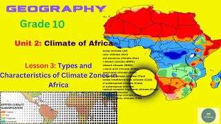 Geography Grade 10 Unit 2 Lesson 3 Types and Characteristics of Climate Zones in Africa [upl. by Annavahs360]