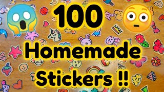 100 Homemade Stickers 😱😳 How to make stickers at home Make stickers without sticker paperdiy craft [upl. by Ees]