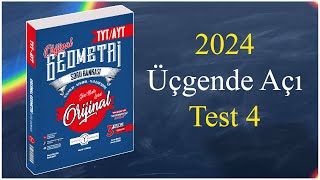 Üçgende açı Test 4  Orijinal geometri soru bankası çözümleri 2024 [upl. by Aliahs]