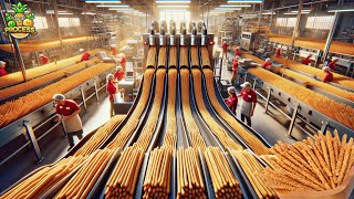 How Breadsticks Are Made in Factory  Breadstick Factory Process [upl. by Lamson634]