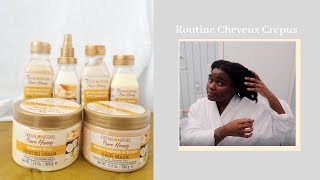 Routine dhiver cheveux crépus 4c  Gamme Creme of Nature Pure Honey  Bantu fro [upl. by Nilved828]