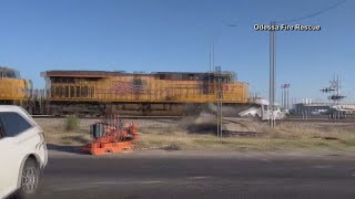 VIDEO  Train smashes into truck in Texas following fatal accident [upl. by Gael648]