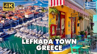 LEFKADA City Greece 🇬🇷  🌞 Sunny Day Walking Tour 4K UHD  Joyoftraveler [upl. by Leamhsi]