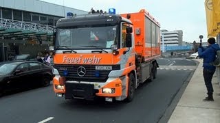 Großalarm am Terminal1 des Frankfurter Flughafen Einsatzfahrten EMS und Flughafenfeuerwehr [upl. by Tenaj251]