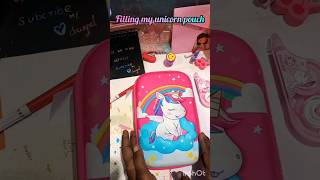 filling my unicorn jumbo pencil pouch ✨️💕 stationaryshorts asmr asmrsoundsasmrshorts ytshorts [upl. by Onifled]