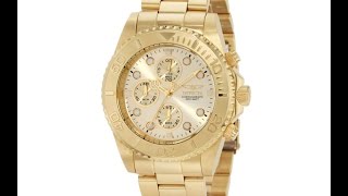 Invicta 1774 Mens Pro Diver Gold Tone Stainless Steel Chronograph Dive Watch Video [upl. by Ingamar271]