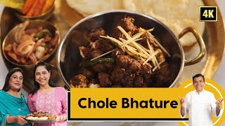 Chole Bhature  घर पर बनाएं पंजाबी स्टाइल छोले भटूरे  Family Food Tales  Sanjeev Kapoor Khazana [upl. by Anerroc]