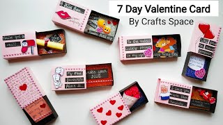 Diy Matchbox Card Tutorial  Valentine Day Card Ideas  7 Day Cards for Valentine  Crafts Space [upl. by Neelrihs546]