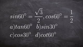 Using cofunction identities and identity functions to find the values [upl. by Neerroc624]