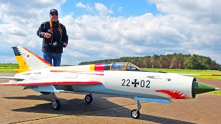 GIANT MIG21 FISHBED  WHITE SHARK RC SCALE TURBINE MODEL FLIGHT DEMONSTRATION [upl. by Adyht]