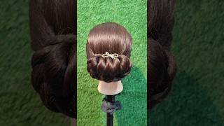 Beautiful bun hairstyle shortvideo hairstyletutotial youtubeshorts shorts hair hairstyle [upl. by Ner]