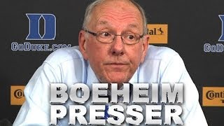 Syracuses Jim Boeheim Speaks After Ejection At Duke [upl. by Akinorev]