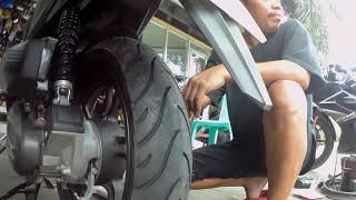 Tire Upgrade on Improvised Tire Hugger  Honda Click Game Changer  SJcam SJ6 [upl. by Nan]