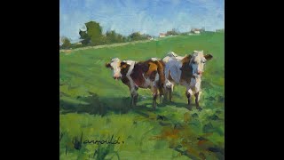 Démo peinture à lhuile  Christian Arnould  Vaches dans le pré [upl. by Imerej]