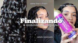 FINALIZAÇÃO e respondendo perguntas  frizz transição capilar corte de cabelo ressecamento 💌 [upl. by Raimes]