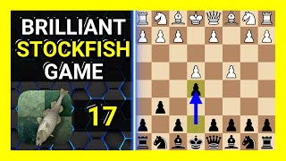 Brilliant Stockfish 17 Chess Game English Opening Adorjan Defense [upl. by Fiden287]