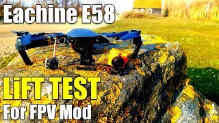 Eachine E58 How Much Weight Can a Drone LiftCarry Test Flight For FPV [upl. by Am905]