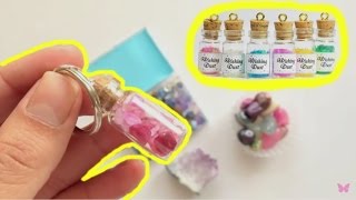 DIY craftsHow to make keychains with mini glass bottle\bottle charms [upl. by Saunder]