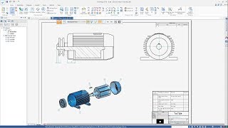 SOLID EDGE ST10  ELECTRIC MOTOR ASSEMBLY  DRAWING [upl. by Ecinej601]