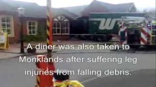 Lorry crashes into restaurant [upl. by Gaal]