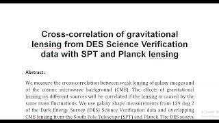 Cross correlation of gravitational lensing from DES Science Verification data with SPT and Planck le [upl. by Jemie]