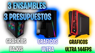 3 Ensambles para PC gamer Barato Medio y Super PC gamer [upl. by Neetsirhc]