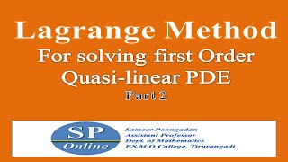 S3 MSc PDE Lecture 10The Lagrange MethodPart 2 [upl. by Ardnoyek257]