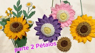 GIRASOL TEJIDOS A COCHET 🌻 PÉTALOS🌻 PASO A PASO parte 2 tejidosacrochet [upl. by Grosmark]