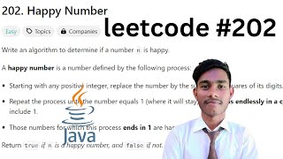 202 Happy Number  leetcode 202  HashSet  java [upl. by Nydia977]