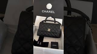 Coco Chanel with top handle medium size channel luxury handbags cocochanel [upl. by Suivatnad]