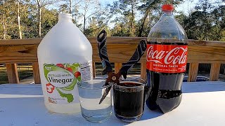 BEST RUST REMOVER FOR TOOLS  Vinegar VS Coke [upl. by Leyes]