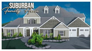 ROBLOX  Bloxburg Suburban Family Home Speedbuild  EXTERIOR ONLY  Ellvoi [upl. by Coleen]