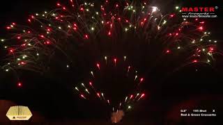 08quot 195 Shot X Red amp Green Crossette Display Cake Firework [upl. by Ivey]