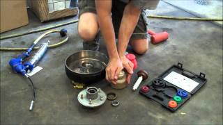 How to pack wheel bearings and add brakes on a trailer [upl. by Nitniuq322]