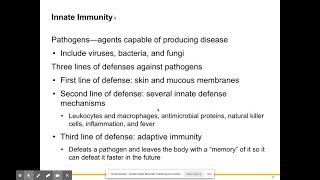 Anatomy and Physiology Spring Lecture 6 Innate vs Adaptive Immunity [upl. by Roselba]