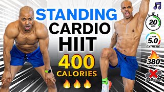 20 MIN CARDIO HIIT WORKOUT  ALL STANDING BURN 400 CALORIES  No Equipment No Repeats Full Body [upl. by Imerej]