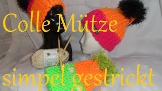 STRICKENCoole KeKa Bommel Mütze Beanine simpel gestrickt MÜTZE strickenauch für Anfänger TOP [upl. by Torrlow]