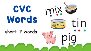 CVC Words with Phonics  Short i Words  Phonics for Kids [upl. by Sharline459]