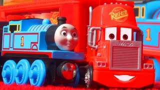 Cars 2 Mack Truck amp Thomas Tank Talking Farm Toy  Disney Pixar Quick Changers VS Thomas amp Friends [upl. by Findlay]