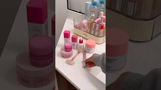 PINK SKINCARE ROUTINE 🩷✨ aesthetic skincare asmr asmrsounds preppy [upl. by Wilow]