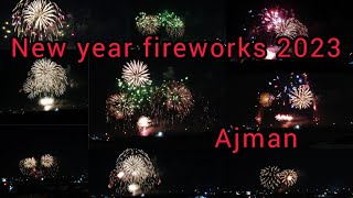 amazing new year fireworks in Ajman  new year 2023  spectacular New year fireworks 2023 fireworks [upl. by Motch]